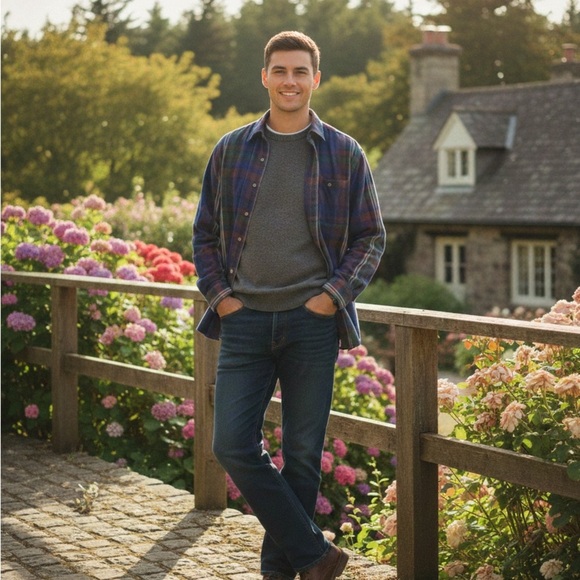 Vintage Cabin Creek Plaid Button Up Shirt Purple Green 100% Cotton Size XL - Picture 2 of 9